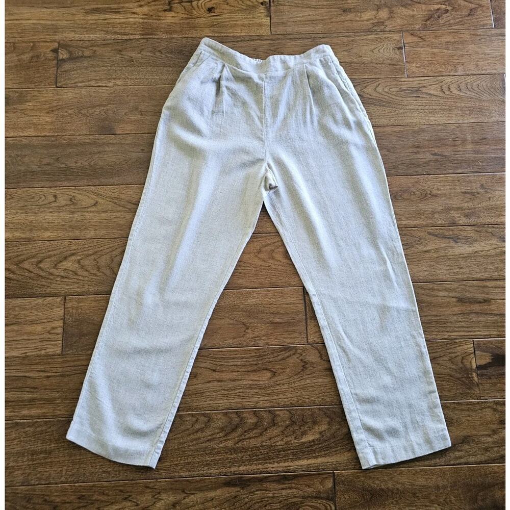 Silvian Heach Pleated Linen Blend Pants Women’s Size 44 Made in Italy High Waist